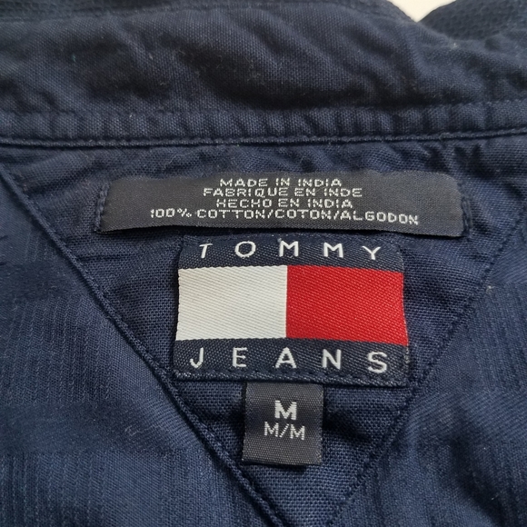 Tommy Jeans Navy Button Down Short Sleeve Shirt - Picture 6 of 8